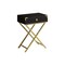 Homeroots 24" Gold And Dark Brown Wood And Metal End Table With Drawer 333263 - alternate 1
