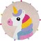 Homeroots 32" Pink And Yellow Cotton Unicorns Round Youthful Bath Rug 635393 - alternate 1