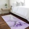 Homeroots 8' Runner Purple and Ivory Abstract Washable Non Skid Indoor Outdoor Runner Rug 559704 - alternate 2