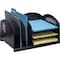 Safco Letter Tray/File Holder, Black, Steel, 16 1/4 in W, 11 1/4 in L, 8 1/4 in H, 11.3" D 3167BL - alternate 1