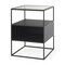Homeroots 21" Clear and Black Glass and Metal Square Frame End Table With Two Shelves 604465 - alternate 5