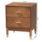 Baxton Studio Mandolin Mid-Century Ash Walnut Wood 2-Drawer Nightstand 258-14051-ZORO - alternate 3