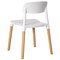 Fabulaxe Modern Plastic Dining Chair Open Back with Beech Wood Legs, White Set of 4 QI004222.WT.4 - alternate 4