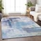 Homeroots 3' X 5' Blue Ivory And Gray Abstract Washable Indoor Outdoor Area Rug 602914 - alternate 5