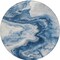 Homeroots 8' Navy Blue And Silver Round Abstract Washable Indoor Outdoor Area Rug 618336 - alternate 4