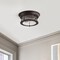 Jonathan Y Lauren 13.25" 2-Light Metal/Glass LED Flush Mount, Oil Rubbed Bronze/Brass Gold JYL7446E - alternate 6