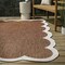 Jonathan Y Alice Classic Cottage Two-Tone Scalloped Terra/Cream 4 ft. x 6 ft. Indoor/Outdoor Shaped Area Rug SHP103C-4 - alternate 4