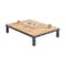 Armen Living Polo Aluminum and Teak Wood Outdoor Coffee Table in Gray SETODPO4SEBOX4 - alternate 3