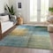 Homeroots 8' X 10' Blue Gold And Green Abstract Washable Indoor Outdoor Area Rug 603632 - alternate 3