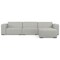 Homeroots 122" Gray Fabric Sofa With Ottoman With Brown Legs 641071 - alternate 3