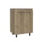 Homeroots 24" Oak Wood Freestanding Double Door Bathroom Vanity With White Sink 478254 - alternate 4
