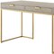 Homeroots 45" Cream and Gold Wood and Stainless Steel Writing Desk With Two Drawers 543811 - alternate 2