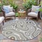 Homeroots 8' Ivory And Charcoal Round Geometric Washable Indoor Outdoor Area Rug 631391 - alternate 4