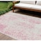 Homeroots 9' X 12' Pink And Ivory Abstract Washable Indoor Outdoor Area Rug 612963 - alternate 1