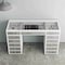 Homeroots 51" White Wood Mirrored Glass And Clear Glass Thirteen Drawer Vanity Table 632735 - alternate 2