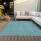 Homeroots 9' X 12' Teal Blue Black And Ivory Geometric Washable Indoor Outdoor Area Rug 596774 - alternate 3
