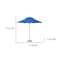 Homeroots 10ft Blue Polyester Round Market Patio Umbrella 491973 - alternate 3