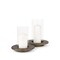 Homeroots Set of Two Gold Distressed Geometric Metal Tabletop Hurricane Candle Holders, 2PK 608530 - alternate 1