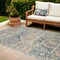 Homeroots 9' X 12' Blue and Orange Floral Medallion Stain Resistant Indoor Outdoor Area Rug 531515 - alternate 1