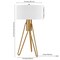 Homeroots 25" Brass Metal Two Light Tripod Table Lamp With White Drum Shade 524369 - alternate 3