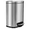 Hls Commercial 1.3 gal Rectangular Indoor Metal Can, Silver, Step Pedal, Stainless Steel, 8.5 in HLSS01RFR - alternate 1
