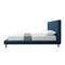 Homeroots Denim Blue Solid Wood Queen Upholstered Linen Bed 544842 - alternate 2
