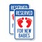 Signmission Reserved for New Babies with Symbol, 12'' X 18'' 2 Signs, Heavy Gauge Aluminum, 2PK A-1218-2PACK-23194 - alternate 1