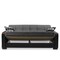 Homeroots 87" Dark Gray And Black Chenille And Faux Leather Sleeper Sofa And Toss Pillows With Brown Legs 607177 - alternate 4