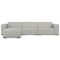 Homeroots 122" Gray Fabric Sofa With Ottoman With Brown Legs 641071 - alternate 4