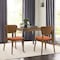 Armen Living Kalia Wood Dining Chair in Walnut Finish with Orange Fabric - Set of 2 LCKACHWAOR - alternate 6