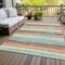 Homeroots 9' X 12' Sky Blue Pink And Gray Striped Washable Indoor Outdoor Area Rug 598936 - alternate 6