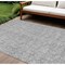 Homeroots 8' X 10' Silver And Ivory Floral Washable Indoor Outdoor Area Rug 581879 - alternate 1