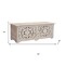 Homeroots 52" White Distressed Solid Wood Carved Floral Storage Ottoman 636282 - alternate 5