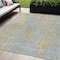 Homeroots 5' X 8' Beige And Blue Abstract Washable Indoor Outdoor Area Rug 612912 - alternate 1