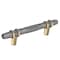 Amerock London 3-3/4 in 96 mm Center-to-Center Black Chrome/Golden Champagne Cabinet Pull BP36648BCRBBZ - alternate 1
