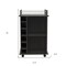 Homeroots 22in Espresso Wood Rolling Bar Cart With Wine Storage 477744 - alternate 4