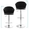 Elama 2 Piece Shell Back Faux Leather Adjustable Bar Stool in Black with Chrome Base ELM-799-21-BLACK - alternate 6