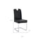 Homeroots Set of Four Black and Silver Faux Leather and Metal Dining Side Chairs, 4PK 719656 - alternate 3