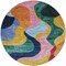 Homeroots 8' Green Orange And Pink Round Abstract Washable Indoor Outdoor Area Rug 604452 - alternate 6