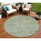 Homeroots 8' Artichoke Green And Ivory Round Abstract Washable Indoor Outdoor Area Rug 631583 - alternate 1