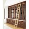 Quiet Glide 8.92 ft. White Oak Contemporary Wheel Brushed Satin Brass Rolling Hook Removable Ladder, 12 ft. Rail QG.540-9WO-12-H.06B - alternate 1