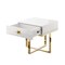 Homeroots 22" Gold And White Square End Table With Drawer 543912 - alternate 5