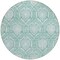 Homeroots 8' Turquoise Teal Blue And Ivory Round Medallion Washable Indoor Outdoor Area Rug 587772 - alternate 3