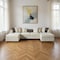 Homeroots Cream Velvet U Shaped Sofa and Chaise Sectional With Toss Pillows 643881 - alternate 4