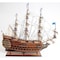 Homeroots 33" Brown Solid Wood Hand Painted Solei Royal Model Boat 401853 - alternate 1