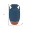 Homeroots 11" Blue And Terra Cotta Ceramic Urn Vase 632621 - alternate 3
