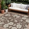 Homeroots 8' X 10' Brown And Beige Floral Washable Indoor Outdoor Area Rug 599871 - alternate 1