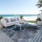 Homeroots 5' X 8' Ivory Blue and Gray Abstract Washable Non Skid Indoor Outdoor Area Rug 559428 - alternate 3