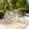 Flash Furniture Lila  Silver Metal Restaurant Stack Chair with Aluminum Slats, PK4 4-TLH-017C-GG - alternate 6