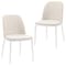 Leisuremod Tule Dining Chair with Velvet Seat & White Steel Frame, Natural Wood/Beige, 2PK TWCNW18BG2 - alternate 1